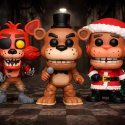 3 funko pops of five nights and fredys