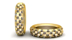 Architectural 3D Woven Gold Eternity Band Geometric Studded Diamond Ring Model 3D Print Model in Pendants 639120