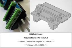 Arduino DIN Rail Mount - 90 Deg