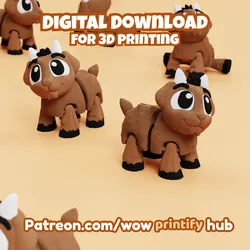Articulated Goat STL & 3MF – Flexi Fidget Toy for 3d printing