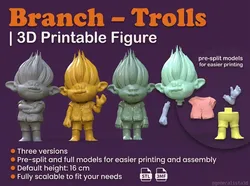 Branch Trolls 3D Printable Figure Fan Art 3D Print Model in Monsters & Creatures 639189