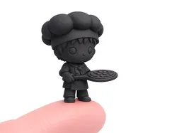 Chibi Pizza Chef 30mm – Cute Mini Figure - Free 3D Print Model