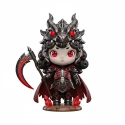 Crimson Dragon Scythe Maiden – Dark Fantasy Female Warrior 3D Model