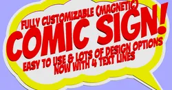 Customizable Magnetic Comic Sign/Speech Bubble II