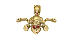 Cute Bunny Pendant with Ruby Eyes