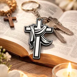 elegant cross keychain