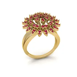 Floral Cluster Diamond Ring 3D Printable Model 3D Print Model in Rings 638625