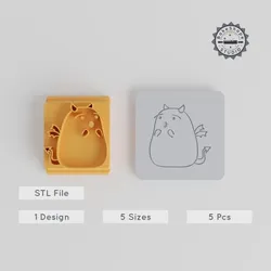 Gasp Stamp Tile, 5-Piece Set, for Clay & Cookies, 20-40mm, Surprise & Reaction Designs, Perfect for Fondant