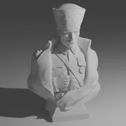 Mustafa Kemal Atatürk Bust – High Detail 3D Printable STL (Personal Use Only)