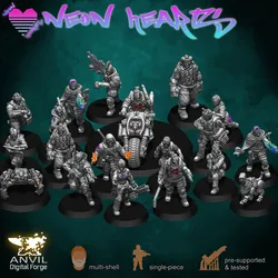 Neon Hearts - Cyberpunk Edgerunners - Characters for Skirmish Wargames & TTRPGs
