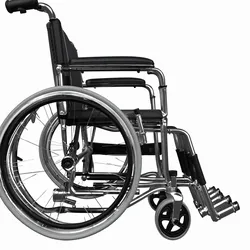 Premium 3D Wheelchair Model with Foldable Design Black Leather Upholstery Rubber Tires