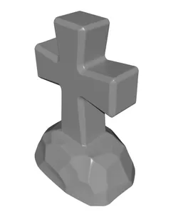Standing Cross on Rock Base 3D Model STL