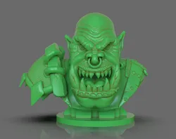 Stylized Orc Warrior Bust 3D Print Model in Figurines 639475