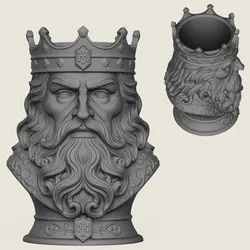 Warrior King Face Bust Vase