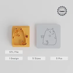 Wink Stamp Tile Set, 5 Sizes, Perfect for Clay, Cookies, Fondant & More, Cute Smile, Playful Wink, Joyful Glyph Designs