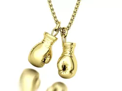 19mm GOLD BOXING GLOVES PENDANT NECKLACE