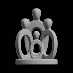 Abstract Family Sculpture 3D Print Model Home Decor