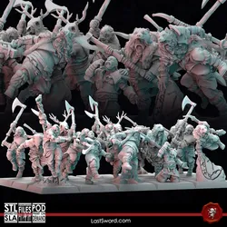Barbarian Berserkers Ulfhednars | Pre-Supported | 30mm Sea of the Ashes