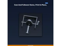 Cam and Follower Demo STL File for 3D Printing, Print in Place Mechanism Model Digital Download