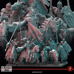 Chosen Knights of the Ashes and Dark Elf Edecan | Pre-Supported | 30mm Sea of the Ashes