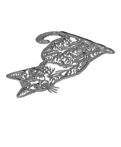 Decorative Sitting Cat 2D Wall Art.stl