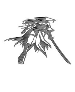 Female Samurai Warrior 2D Wall Art.3mf