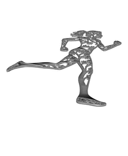 Floral Running Woman 2D Wall Art.stl