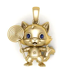 Golden Candy Guardian Fox Pendant