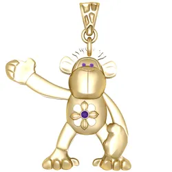 Golden Cute Monkey Pendant