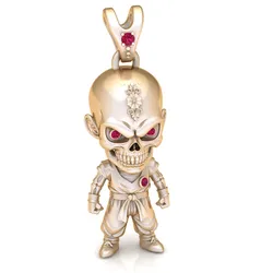 Golden Skull Warrior Pendant
