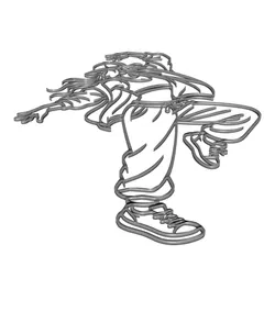 Hip Hop Dance Girl 2D Wall Art.3mf