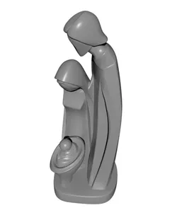 Minimalist Holy Family 3D Model Modern Nativity STL