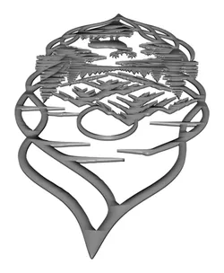 Mountain Deer Landscape 2D Wall Art.stl