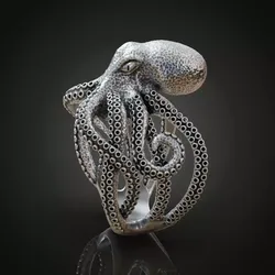 Octopus Tentacle Engagement Ring Fantasy and Detailed