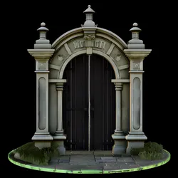 Ornate Stone Archway Gate STL