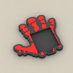 Post-It, Sticky Note Holder bloody handprint - 3MF pre-painted , STL