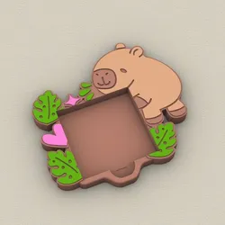 Post-It, Sticky Note Holder capybara - 3MF pre-painted , STL