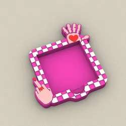 Post-It, Sticky Note Holder Stop, love - heart handprint - 3MF pre-painted , STL