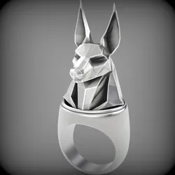Ring head Anubis