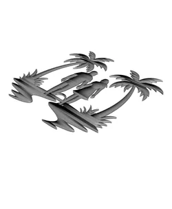 Romantic Couple Beach 2D Wall Art.stl