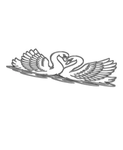 Romantic Swan Couple 2D Wall Art.stl