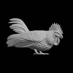 Rooster Animal Sculpture 3D Print Model