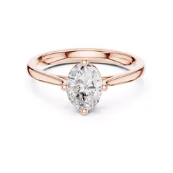 Solitaire Oval Cut Compass Prong Wedding Ring 3DM STL Video
