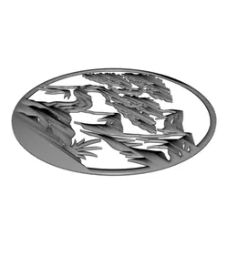 Zen Bonsai Mountains 2D Wall Art.stl