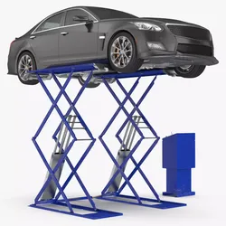 Automotive Scissor Lift and Sedan 3D model