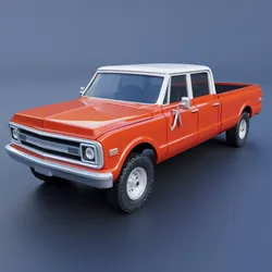 Chevrolet K10 Crew Cab 1970 3D print model