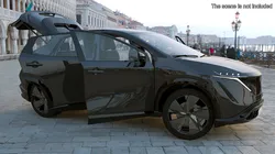 Concept Black Electric SUV Lights On Rigged for Maya 3D model