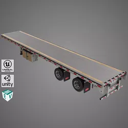 Flatbed Trailer 05 Heavy Truck All PBR Unity UE Textures Low-poly 3D model