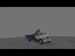GMC Truck with crane Low-poly 3D model