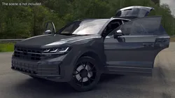 Hybrid Electric SUV Black Rigged 3D model